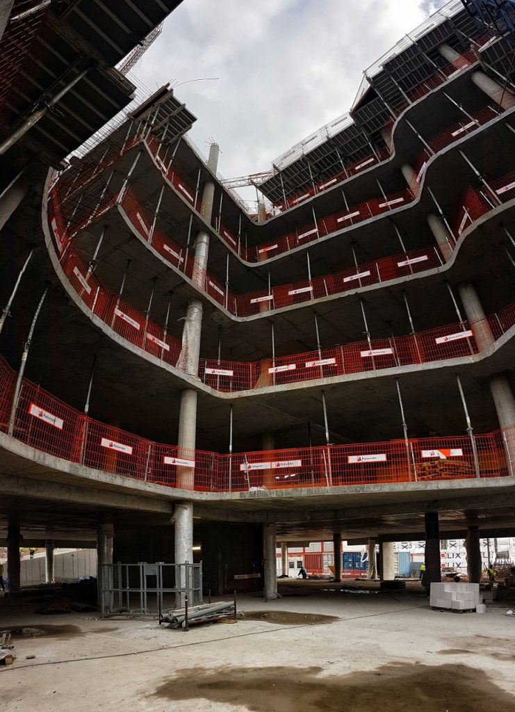 Budowa biurowca DSV Office w Warszawie - szalunki