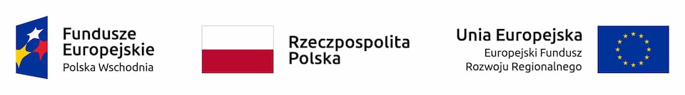 Logo Fundusze Europejskie, flaga Rzeczpospolita Polska, Flaga Unii Europejskiej